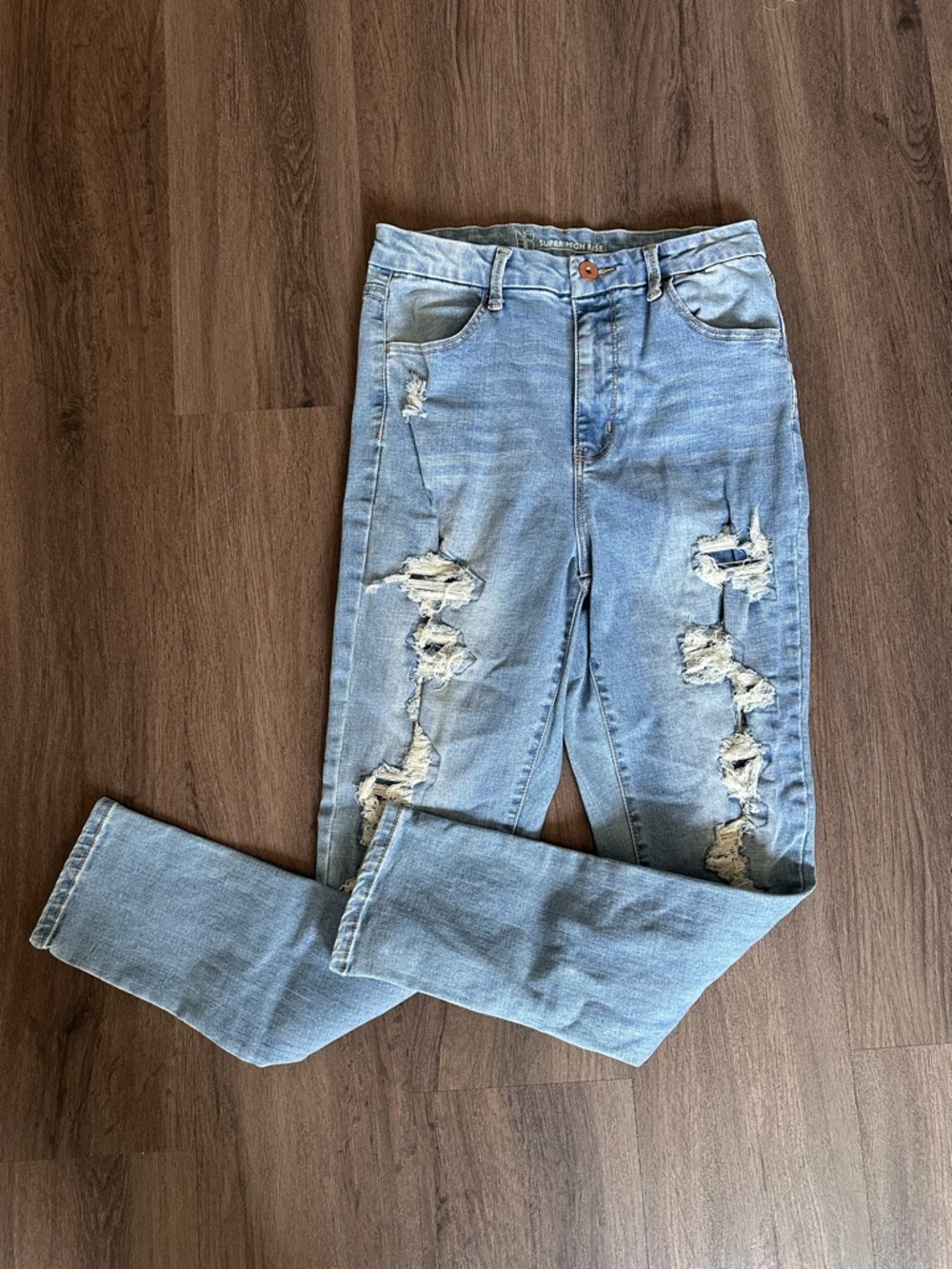Light Blue Ripped Women’s Jeans - Classic High-Rise Fit